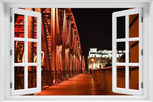 Fototapeta Naklejka Na Ścianę Okno 3D - Red bridge