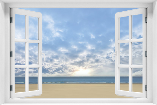 Fototapeta Naklejka Na Ścianę Okno 3D - Blue sky cloud ,sea and beach view background