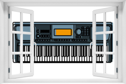 Music keyboard instrument icon vector illustration graphic design