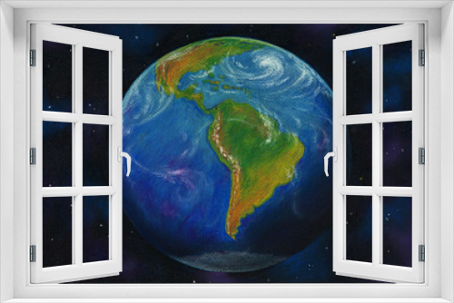 Fototapeta Naklejka Na Ścianę Okno 3D - Earth Drawing