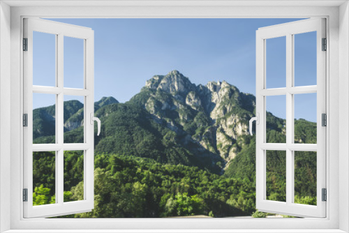 Fototapeta Naklejka Na Ścianę Okno 3D - Summer panorama of Alps mountains
