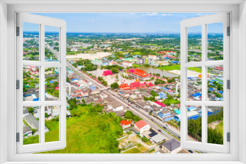 Fototapeta Naklejka Na Ścianę Okno 3D - Aerial view of suburb houses and etc.