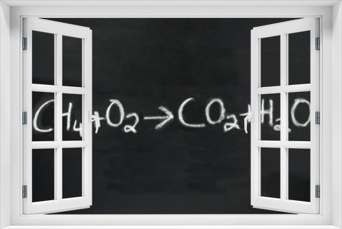 chemical equation on a blackboard