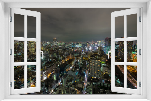 Fototapeta Naklejka Na Ścianę Okno 3D - Tokyo night scene