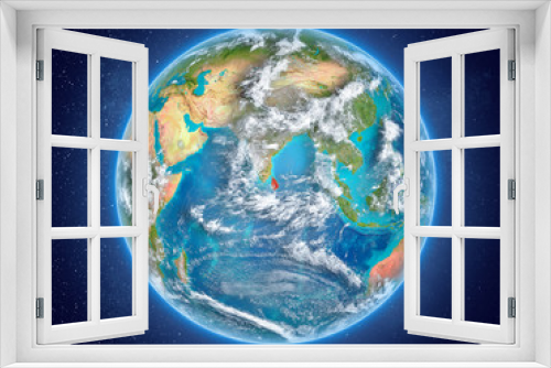 Fototapeta Naklejka Na Ścianę Okno 3D - Sri Lanka on planet Earth in space