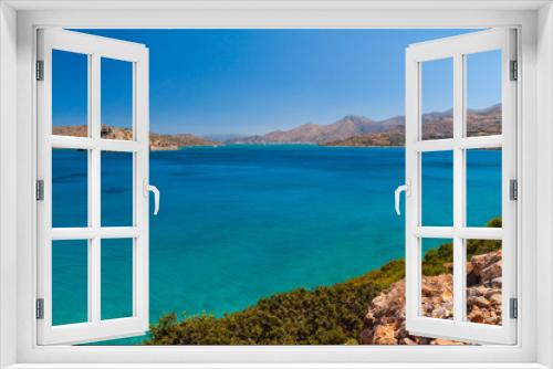 Fototapeta Naklejka Na Ścianę Okno 3D - Amazing Bay view with blue lagoon on Crete, Greece