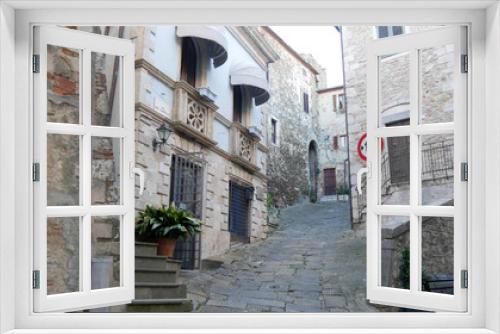 Fototapeta Naklejka Na Ścianę Okno 3D - Vicoli di Montemerano in Toscana
