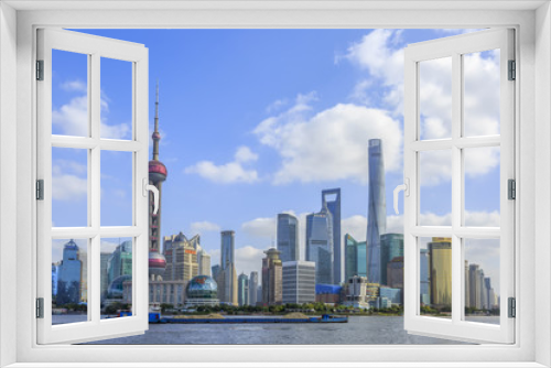 Fototapeta Naklejka Na Ścianę Okno 3D - Urban architecture and Shanghai skyline