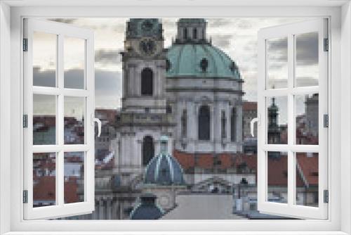 Fototapeta Naklejka Na Ścianę Okno 3D - St. Nicholas Church viewed from Lesser Town Bridge Tower, Lesser Town, Prague, Czech Republic