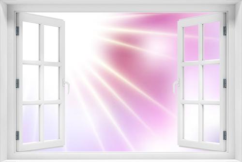 Fototapeta Naklejka Na Ścianę Okno 3D -  Spring Pink Sunshine Soft Focus Burst - Vector Blurred Radiant Sun Rays
