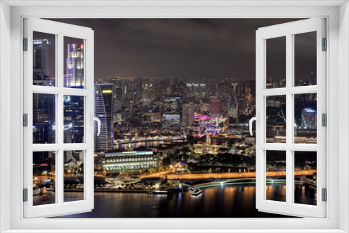 Fototapeta Naklejka Na Ścianę Okno 3D - Skyline Singapur