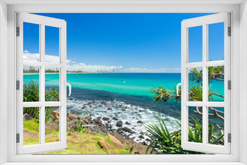 Fototapeta Naklejka Na Ścianę Okno 3D - Burleigh Heads on a clear day looking towards Surfers Paradise on the Gold Coast