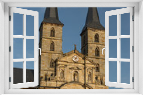 Fototapeta Naklejka Na Ścianę Okno 3D - Church facade in the old town of Bamberg, UNESCO Heritage, Germany