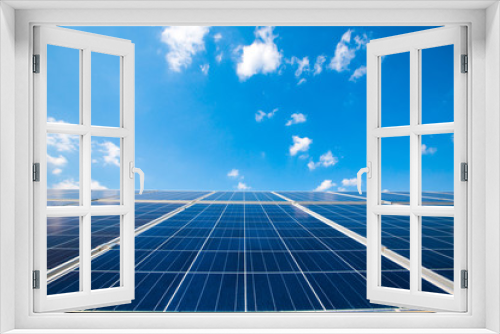 Fototapeta Naklejka Na Ścianę Okno 3D - Solar panels. Power station. Blue solar panels. Alternative source of electricity. Solar farm.