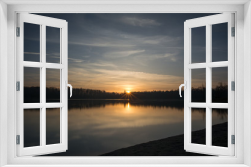 Fototapeta Naklejka Na Ścianę Okno 3D - Weicheringer See Sonnenuntergang
