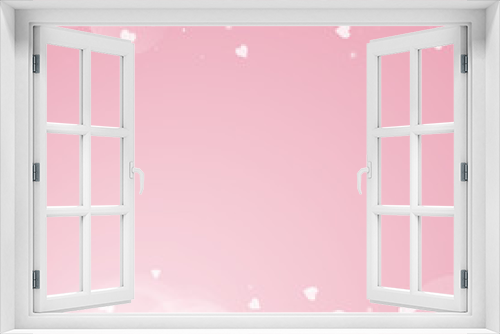 Fototapeta Naklejka Na Ścianę Okno 3D - Falling hearts valentine background. Borders on pink background. Falling hearts valentines day actual design. Vector illustration.
