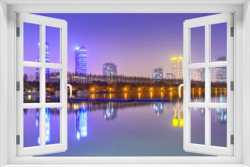 Fototapeta Naklejka Na Ścianę Okno 3D - Cityscape of Nanjing. Xuanwu Lake Park, Located in Nanjing, Jiangsu, China.