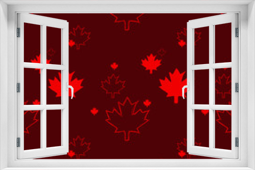 A seamless Canadian pattern in vector format featuring sketchy maple leaves.