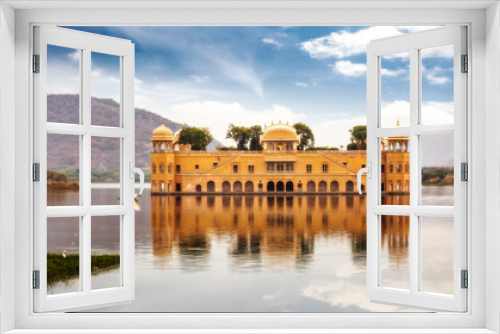 Fototapeta Naklejka Na Ścianę Okno 3D - Water palace known as Jal Mahal at Jaipur Rajasthan with scenic landscape.