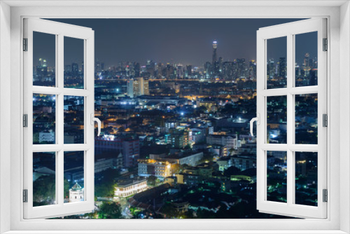 Fototapeta Naklejka Na Ścianę Okno 3D - Bangkok city night light, Thailand - cityscape background