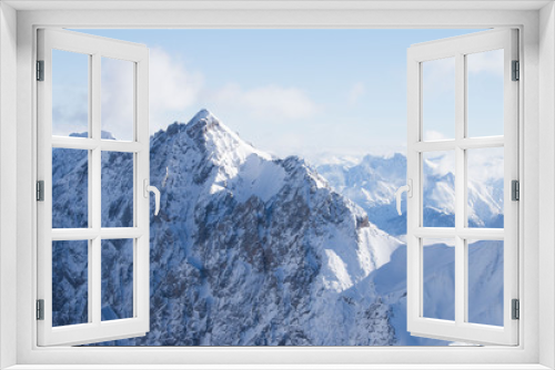 Fototapeta Naklejka Na Ścianę Okno 3D - Blick von oben der Zugspitze 