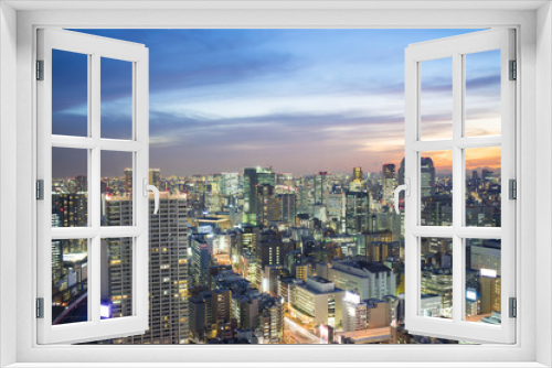 Fototapeta Naklejka Na Ścianę Okno 3D - tokyo sunset