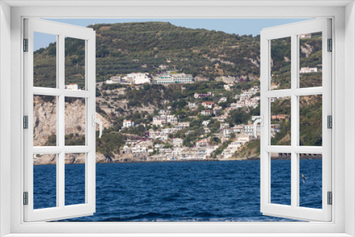 Fototapeta Naklejka Na Ścianę Okno 3D - A view of the Amalfi Coast between Sorrento and Positano. Campania. Italy
