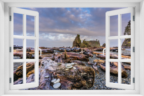 Fototapeta Naklejka Na Ścianę Okno 3D - Wild Ruby Beach along the Olympic National Park in Washington State