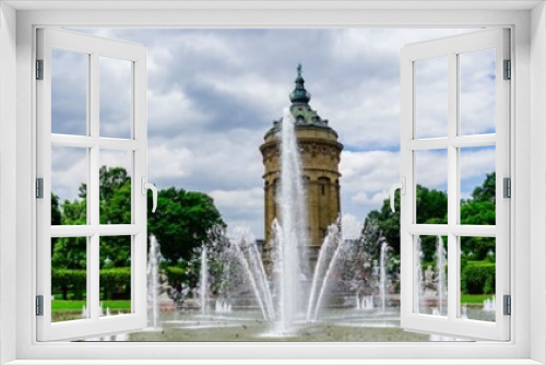 Fototapeta Naklejka Na Ścianę Okno 3D - Panorama Friedrichsplatz Mannheim