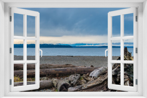 Fototapeta Naklejka Na Ścianę Okno 3D - Ocean  And Mountain Landscape