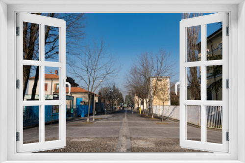 Fototapeta Naklejka Na Ścianę Okno 3D - street of Trezzano sul naviglio , italy