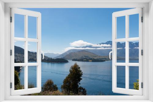 Fototapeta Naklejka Na Ścianę Okno 3D - New Zealand Queenstown Lake Wakatipu landscape mountain fjord crystal clear water