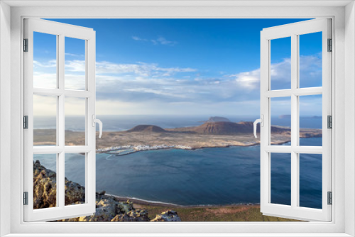 Fototapeta Naklejka Na Ścianę Okno 3D - Panoramic view from El Mirador del Rio, Lanzarote. Canary Island