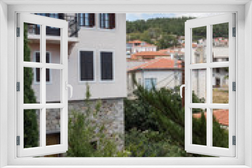 Fototapeta Naklejka Na Ścianę Okno 3D - Street and old houses in old town of Xanthi, East Macedonia and Thrace, Greece