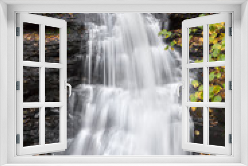 Fototapeta Naklejka Na Ścianę Okno 3D - Huron Falls Twists Through Glen Leigh - Ricketts Glen State Park, Pennsylvania