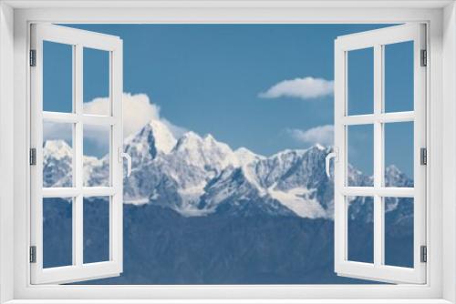 Fototapeta Naklejka Na Ścianę Okno 3D - Himalayan Peaks Seen from Nagarkot View Tower, Nepal