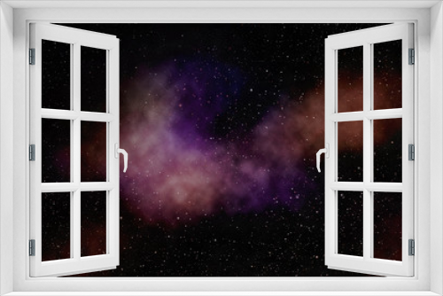 Fototapeta Naklejka Na Ścianę Okno 3D - Abstract space. Digital illustration. Stars and purple nebula.