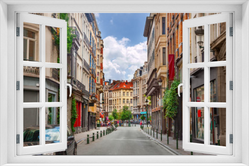 Fototapeta Naklejka Na Ścianę Okno 3D - Street in Brussels