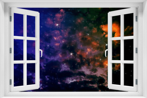 Fototapeta Naklejka Na Ścianę Okno 3D - colorful night sky