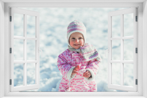 Girl enjoys the snow