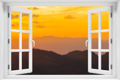 Fototapeta Naklejka Na Ścianę Okno 3D - Sunset on the top of mountain colourful sky cloud