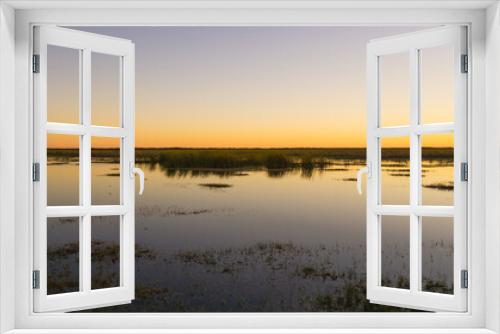Fototapeta Naklejka Na Ścianę Okno 3D - USA, Florida, Beautiful sky panorama of everglades nature landscape after orange sunset