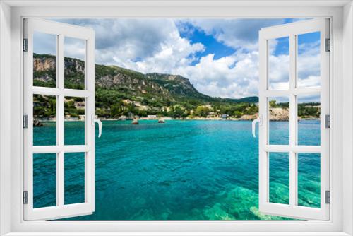 Fototapeta Naklejka Na Ścianę Okno 3D - Emerald water of Ionian sea in Paleokastritsa bay Corfu, Greece.