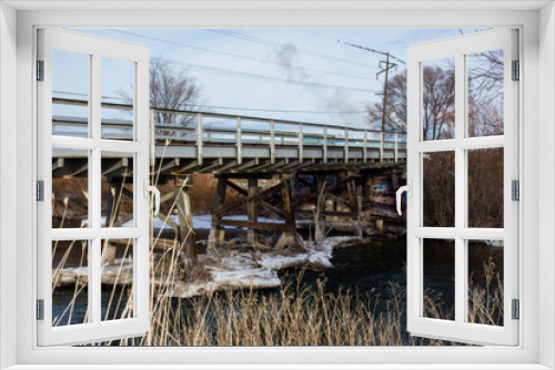 Fototapeta Naklejka Na Ścianę Okno 3D - Train Bridge