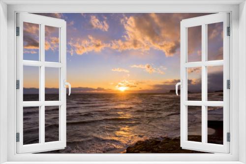 Fototapeta Naklejka Na Ścianę Okno 3D - 江の島海岸に沈む夕陽