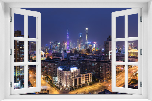 Fototapeta Naklejka Na Ścianę Okno 3D - Shanghai skyline and cityscape at night	