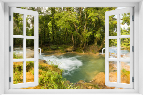 Fototapeta Naklejka Na Ścianę Okno 3D - Panorama Of Agua Azul In Chiapas
