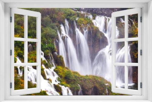 Fototapeta Naklejka Na Ścianę Okno 3D - Waterfalls, Plitvice National Park, Croatia