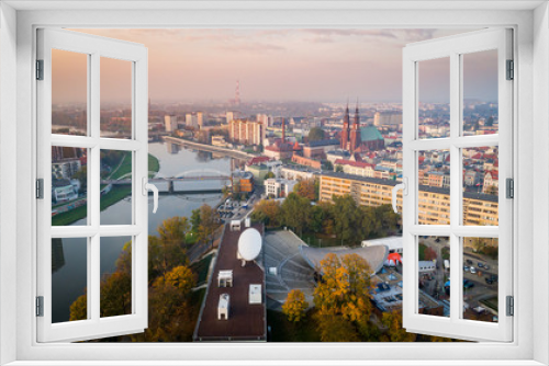 Fototapeta Naklejka Na Ścianę Okno 3D - Krajobraz miasto opole z drona