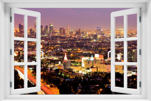 Fototapeta Naklejka Na Ścianę Okno 3D - Los Angeles and Hollywood at night